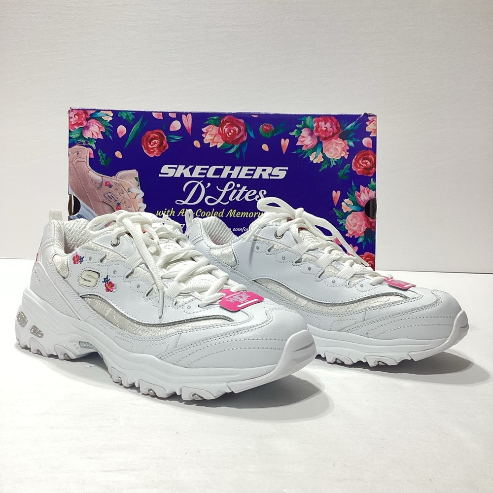 Skechers D’Lites Floral Sparkles NIB Size 11